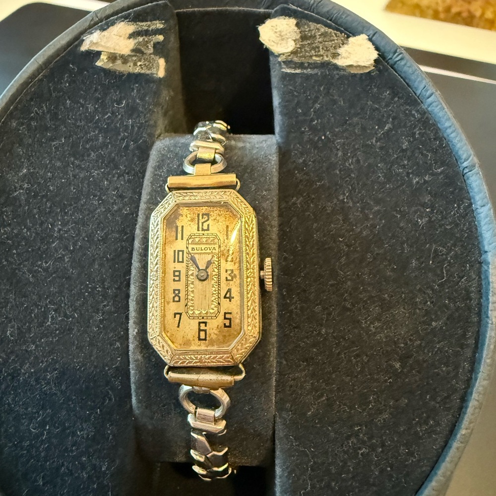 Bulova Silver-Tone Rectangular Watch - image 2